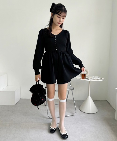 one after another NICE CLAUP(ワンアフターアナザーナイスクラップ)の「ペプラムニットチュニック/WEB限定アイテム(ニット/セーター・レディース・レッド/ピンク/ブラック/オフホワイト・FREE)」の19枚目の写真