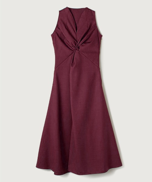 anuans ツイストギャザーワンピース　新品未使用　バーガンディ　Mサイズ anuans（アニュアンス）の「ツイストギャザーワンピース