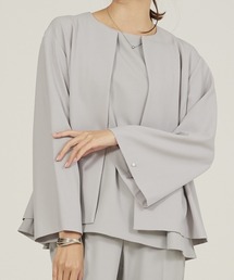 abahouse mavie（アバハウスマヴィ）の「【WEB Domani掲載】【セットアップ対応/エニディカセット】ノーカラーボレロジャケット/セミオケ（ノーカラージャケット）」