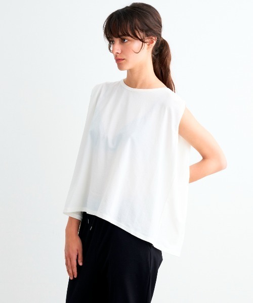 【セール】ストレッチナイロン タックスリーブTシャツ（Tシャツ/カットソー）｜three dots（スリードッツ）