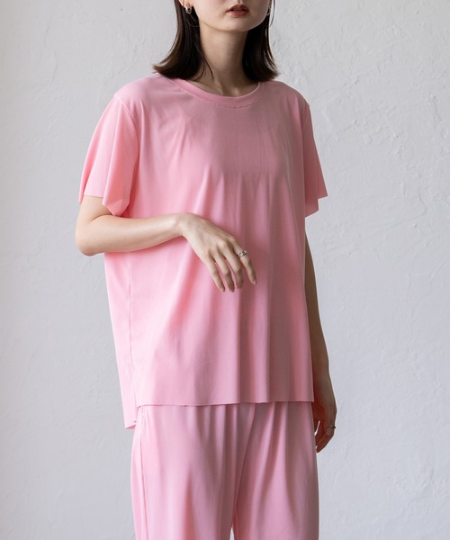 VitaFelice（ヴィータフェリーチェ）の「スムースタッチルームウェア 上下セット（ルームウェア/パジャマ・レディース・チャコール/ミント/ブラック/ピンク・FREE）」の4枚目の写真