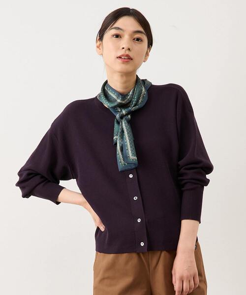 LOGEMENT DE CLAIRE(ロジュモンドクレール)の「スカーフ付きカーデ(カーディガン/ボレロ・レディース・ブラウン系その他/チャコールグレー/ネイビー・FREE)」の3枚目の写真