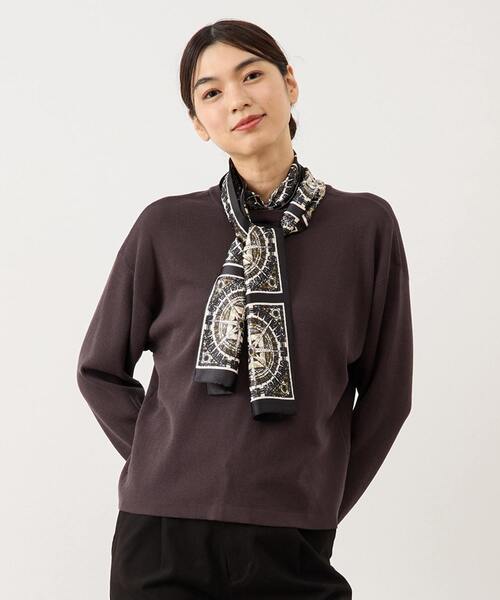 LOGEMENT DE CLAIRE(ロジュモンドクレール)の「スカーフ付きカーデ(カーディガン/ボレロ・レディース・ブラウン系その他/チャコールグレー/ネイビー・FREE)」の2枚目の写真