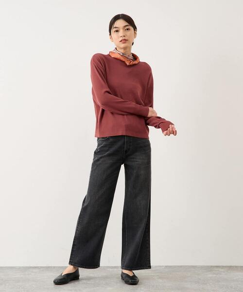 LOGEMENT DE CLAIRE(ロジュモンドクレール)の「スカーフ付きカーデ(カーディガン/ボレロ・レディース・ブラウン系その他/チャコールグレー/ネイビー・FREE)」の4枚目の写真