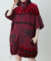 Jamie エーエヌケー（ジェイミーエーエヌケー）の「リボン刺繍ベロアパッチワークPK（スウェット）」