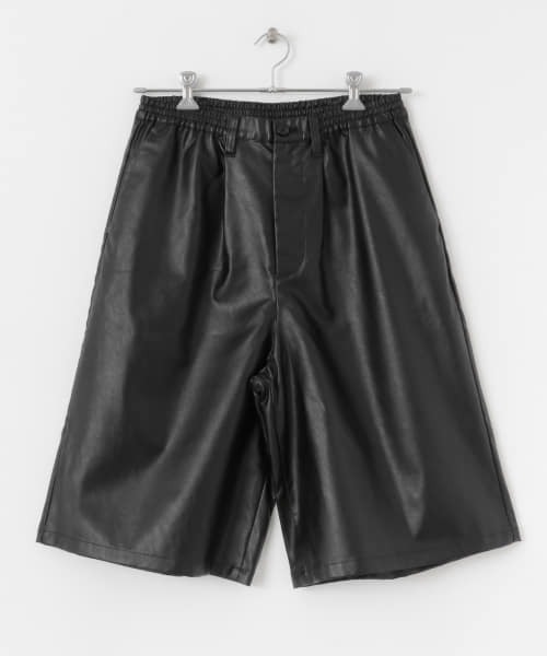 SENSE OF PLACE by URBAN RESEARCH（センスオブプレイスバイアーバンリサーチ）の「フェイクレザーワイドショートパンツ（その他パンツ・メンズ・ブラック・MEDIUM/LARGE）」の6枚目の写真