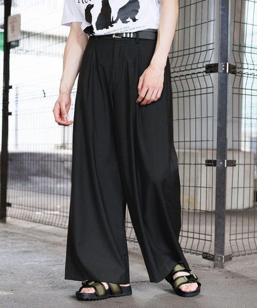 3.3 Field Trip (3.3フィールドトリップ)の「3.3 Field Trip/ルーズワイドスラックス(スラックス・メンズ・ブラック/グレー・LARGE/MEDIUM)」の6枚目の写真