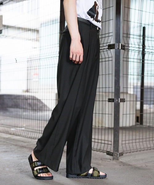 3.3 Field Trip (3.3フィールドトリップ)の「3.3 Field Trip/ルーズワイドスラックス(スラックス・メンズ・ブラック/グレー・LARGE/MEDIUM)」の5枚目の写真