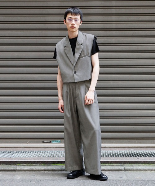 3.3 Field Trip (3.3フィールドトリップ)の「3.3 Field Trip/ルーズワイドスラックス(スラックス・メンズ・ブラック/グレー・LARGE/MEDIUM)」の3枚目の写真