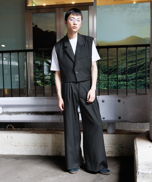 3.3 Field Trip (3.3フィールドトリップ)の「3.3 Field Trip/ルーズワイドスラックス(スラックス・メンズ・ブラック/グレー・LARGE/MEDIUM)」の9枚目の写真