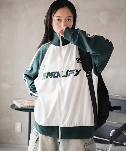 WEGO(ウィゴー)の「WEGO/ゲームグラフィックビッグトラックジャケット(ブルゾン・レディース・ブラック/ダークグリーン・FREE)」の8枚目の写真