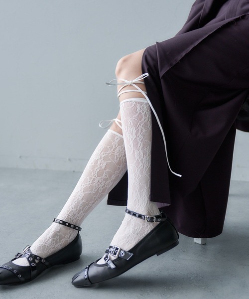HARE(ハレ)の「リボンツキレースソックス(HARE)(ソックス/靴下・レディース・ホワイト/ブラック・FREE)」の12枚目の写真