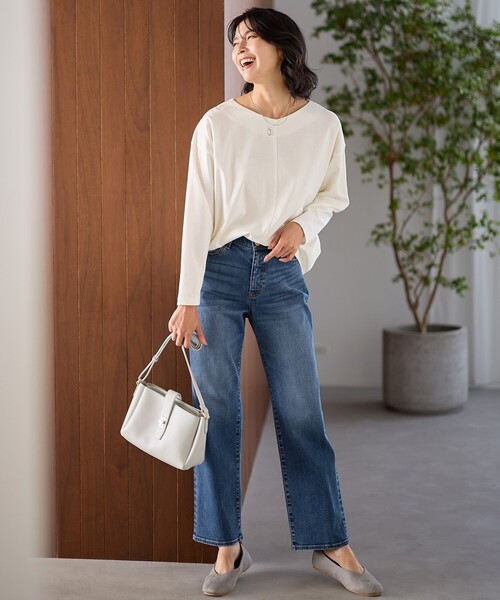 ANY（エニィ）の「【洗濯機可/ウエストゴム/ストレッチ】ストレート