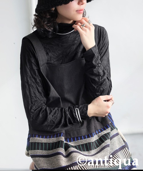 新品未使用【antipua】ハイネックトップス セール】クリンクルハイネックトップス（Tシャツ/カットソー