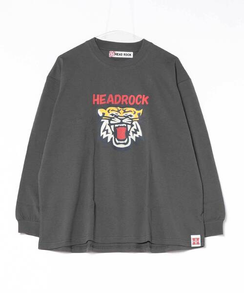 HEAD ROCK(ヘッドロック)の「長袖オーバーサイズTシャツ(大人)(Tシャツ/カットソー・レディース・オフホワイト/杢グレー/スミクロ・160/170/180)」の1枚目の写真