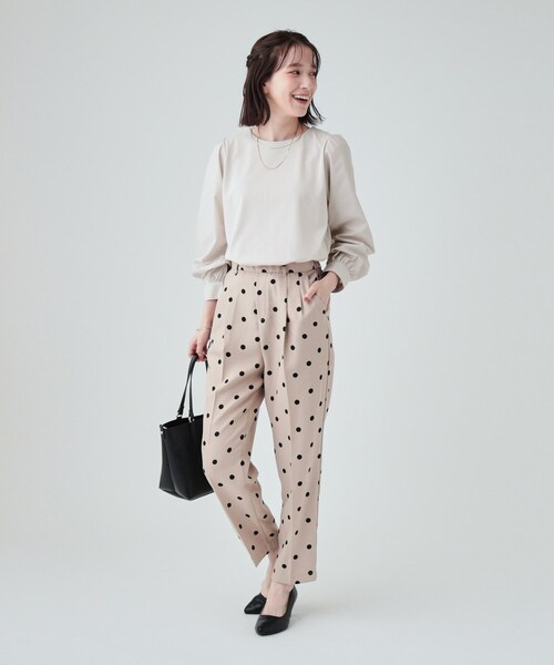 DRESKIP（ドレスキップ）の「◆【洗える】きれい見え 異素材切替パフスリーブトップス（Tシャツ/カットソー・レディース・チャコールグレー/ブルーグリーン/ライトグレー・02/03/04）」の10枚目の写真