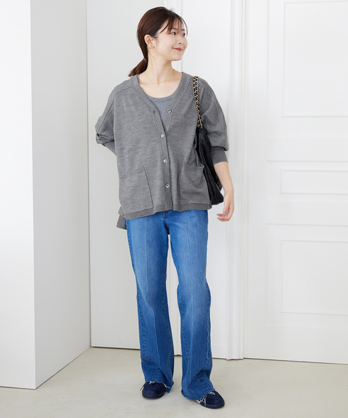 SLOBE IENA（スローブイエナ）の「ウォッシャブルワイドシルエットカーディガン（カーディガン/ボレロ・レディース・グリーン/ピンク系その他/ブラウン/ライトグレー・FREE）」の15枚目の写真