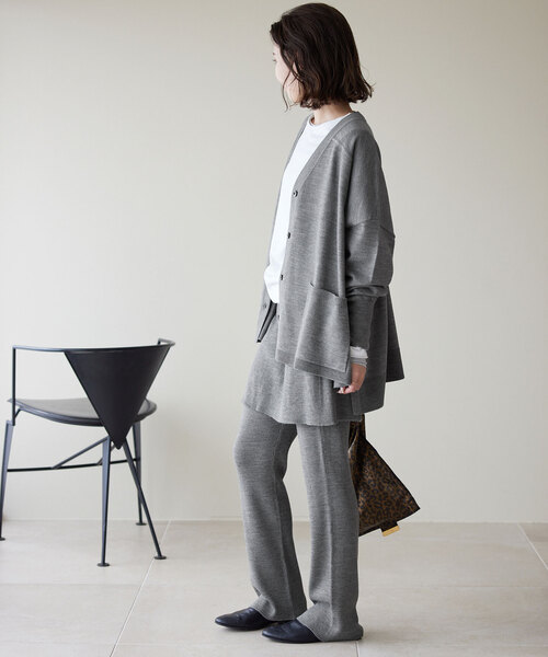 SLOBE IENA（スローブイエナ）の「ウォッシャブルワイドシルエットカーディガン（カーディガン/ボレロ・レディース・グリーン/ピンク系その他/ブラウン/ライトグレー・FREE）」の21枚目の写真