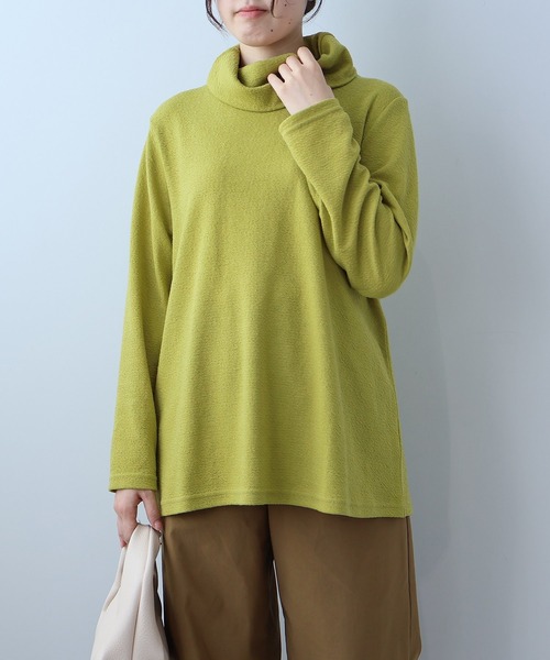 leswel(レスウェル)の「【L~5L 大きいサイズ】ふくれジャガードオフタートルカットソー(Tシャツ/カットソー・レディース・ブラック/ブルー/イエロー・L/LL/3L/4L/5L)」の19枚目の写真