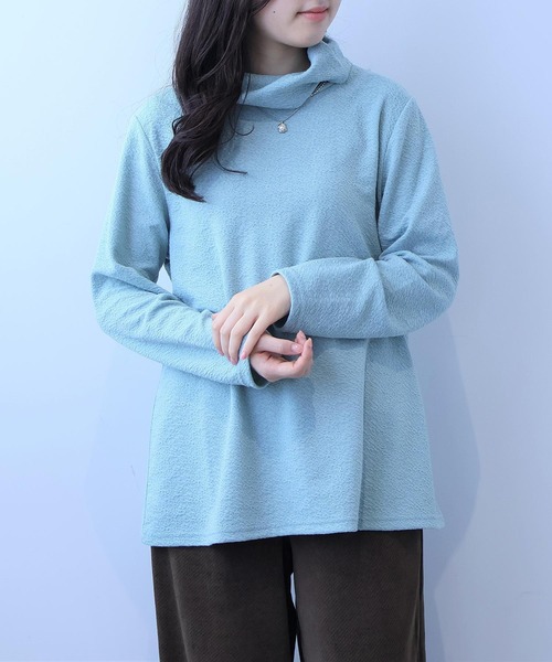 セール】【L～5L 大きいサイズ】ふくれジャガードオフタートル