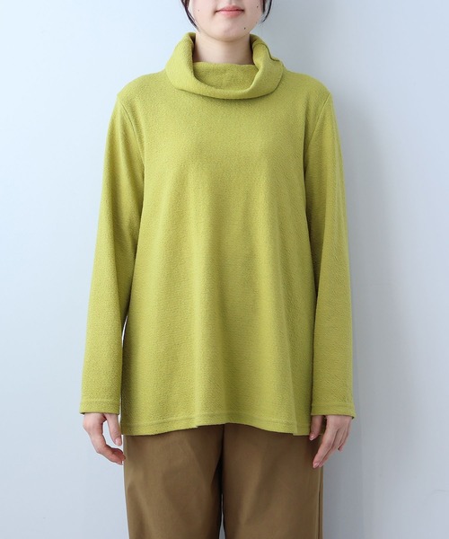leswel(レスウェル)の「【L~5L 大きいサイズ】ふくれジャガードオフタートルカットソー(Tシャツ/カットソー・レディース・ブラック/ブルー/イエロー・L/LL/3L/4L/5L)」の7枚目の写真