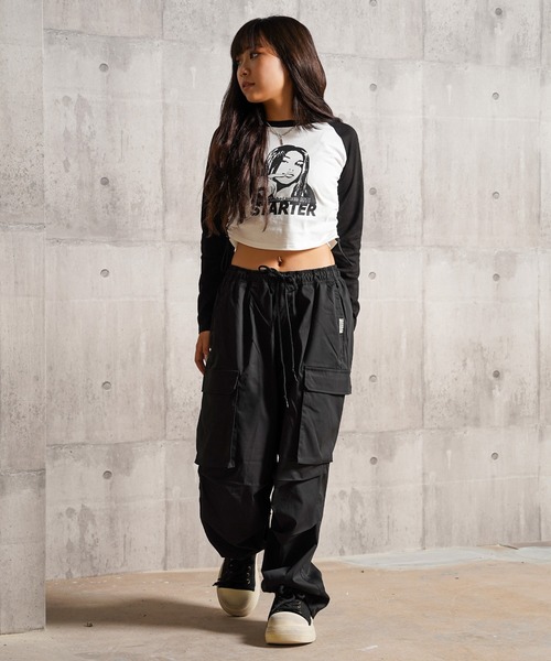 STARTER BLACK LABEL（スターターブラックレーベル）の「STARTER シャーリング ショート丈 ラグラン L/S Tシャツ / Shirring Short Length Raglan Long Sleeved T-Shirt（Tシャツ/カットソー・レディース・C/B/A/D・ONE SIZE）」の7枚目の写真