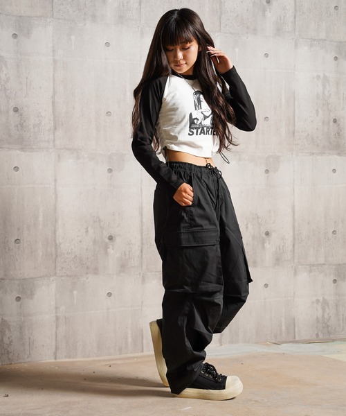 STARTER BLACK LABEL（スターターブラックレーベル）の「STARTER シャーリング ショート丈 ラグラン L/S Tシャツ / Shirring Short Length Raglan Long Sleeved T-Shirt（Tシャツ/カットソー・レディース・C/B/A/D・ONE SIZE）」の8枚目の写真