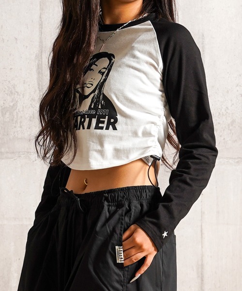 STARTER BLACK LABEL（スターターブラックレーベル）の「STARTER シャーリング ショート丈 ラグラン L/S Tシャツ / Shirring Short Length Raglan Long Sleeved T-Shirt（Tシャツ/カットソー・レディース・C/B/A/D・ONE SIZE）」の6枚目の写真