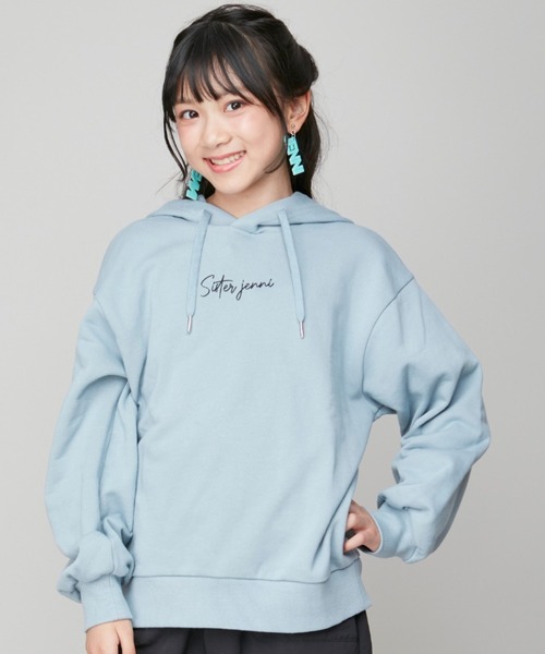 SISTER JENNI(SISTER JENNI)の「【コットン100%】バックタイダイロゴパーカー(パーカー・キッズ・ミント/ブラック/サックスブルー・140cm/150cm/130cm/160cm)」の3枚目の写真