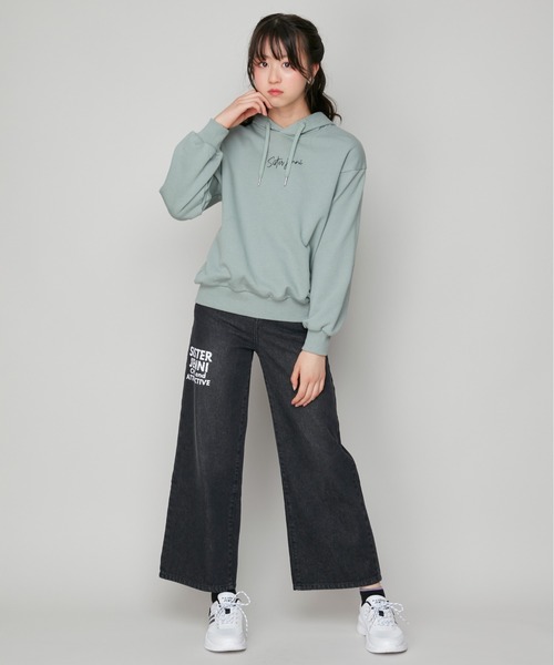 SISTER JENNI(SISTER JENNI)の「【コットン100%】バックタイダイロゴパーカー(パーカー・キッズ・ミント/ブラック/サックスブルー・140cm/150cm/130cm/160cm)」の15枚目の写真