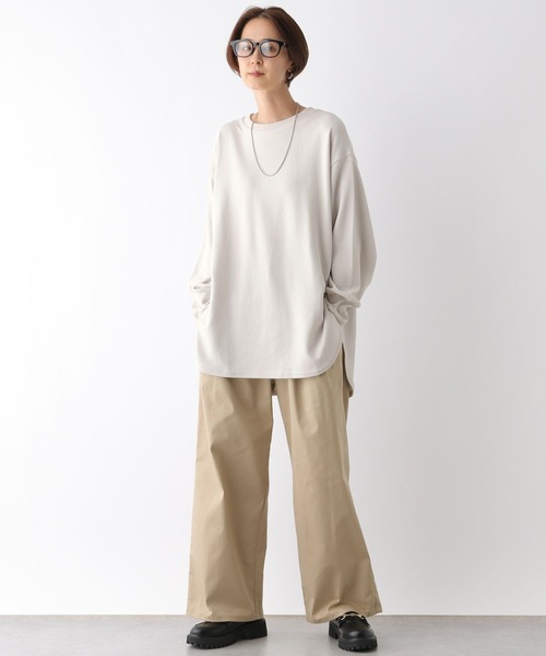 LEPSIM（レプシィム）の「袖リブラウンドチュニック　124742（Tシャツ/カットソー・レディース・チャコールグレー/ブルー/グレイッシュベージュ/ライトグリーン・FREE）」の8枚目の写真