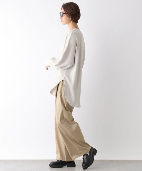 LEPSIM（レプシィム）の「袖リブラウンドチュニック　124742（Tシャツ/カットソー・レディース・チャコールグレー/ブルー/グレイッシュベージュ/ライトグリーン・FREE）」の9枚目の写真