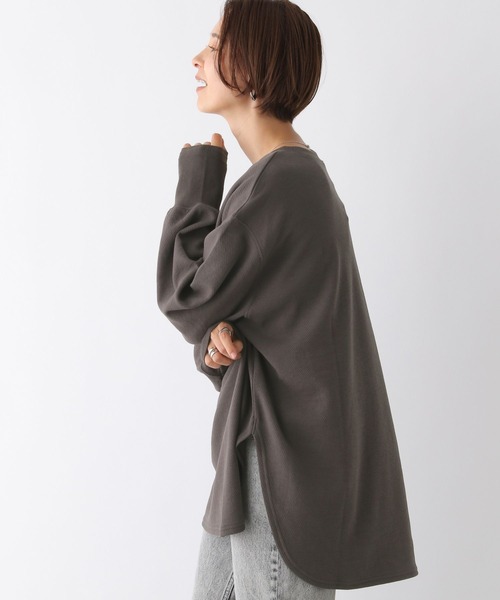 LEPSIM（レプシィム）の「袖リブラウンドチュニック　124742（Tシャツ/カットソー・レディース・チャコールグレー/ブルー/グレイッシュベージュ/ライトグリーン・FREE）」の11枚目の写真