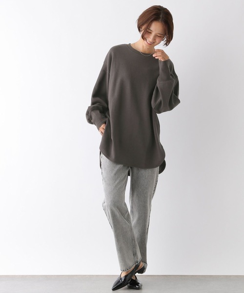 LEPSIM（レプシィム）の「袖リブラウンドチュニック　124742（Tシャツ/カットソー・レディース・チャコールグレー/ブルー/グレイッシュベージュ/ライトグリーン・FREE）」の14枚目の写真