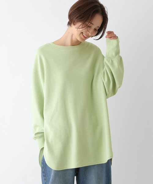 LEPSIM（レプシィム）の「袖リブラウンドチュニック　124742（Tシャツ/カットソー・レディース・チャコールグレー/ブルー/グレイッシュベージュ/ライトグリーン・FREE）」の16枚目の写真