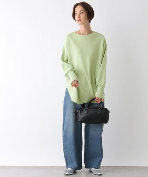 LEPSIM（レプシィム）の「袖リブラウンドチュニック　124742（Tシャツ/カットソー・レディース・チャコールグレー/ブルー/グレイッシュベージュ/ライトグリーン・FREE）」の17枚目の写真