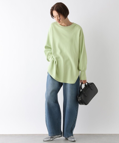 LEPSIM（レプシィム）の「袖リブラウンドチュニック　124742（Tシャツ/カットソー・レディース・チャコールグレー/ブルー/グレイッシュベージュ/ライトグリーン・FREE）」の18枚目の写真