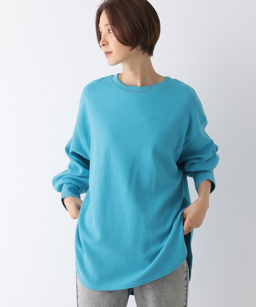 LEPSIM（レプシィム）の「袖リブラウンドチュニック　124742（Tシャツ/カットソー・レディース・チャコールグレー/ブルー/グレイッシュベージュ/ライトグリーン・FREE）」の20枚目の写真