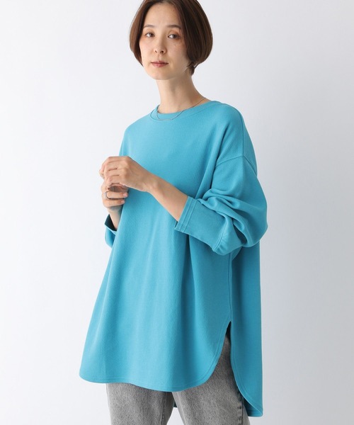 LEPSIM（レプシィム）の「袖リブラウンドチュニック　124742（Tシャツ/カットソー・レディース・チャコールグレー/ブルー/グレイッシュベージュ/ライトグリーン・FREE）」の21枚目の写真