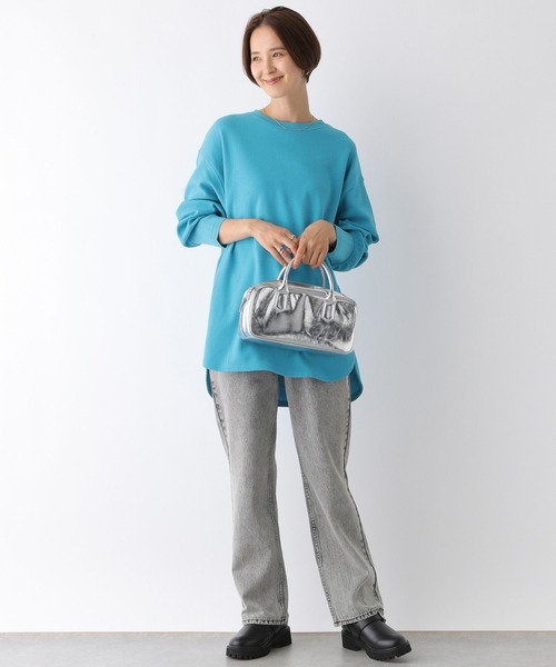 LEPSIM（レプシィム）の「袖リブラウンドチュニック　124742（Tシャツ/カットソー・レディース・チャコールグレー/ブルー/グレイッシュベージュ/ライトグリーン・FREE）」の22枚目の写真