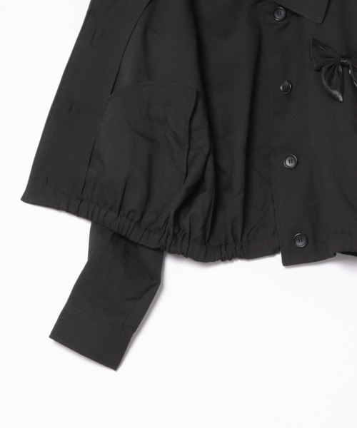 merrylatte（メリーラテ）の「ビッグリボンツイルブルゾン（ブルゾン・レディース・ブラック・FREE）」の4枚目の写真
