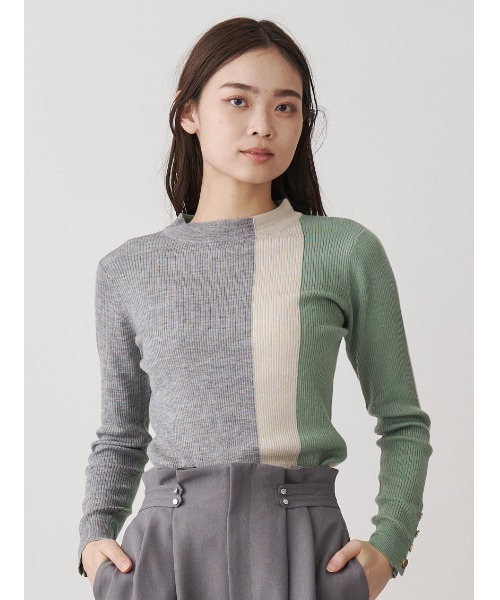 ルネ リブニット ウールニット ナミナミ 36 チャコールグレー TONAL（トーナル）の「ウォッシャブルウールマルチカラーリブニット