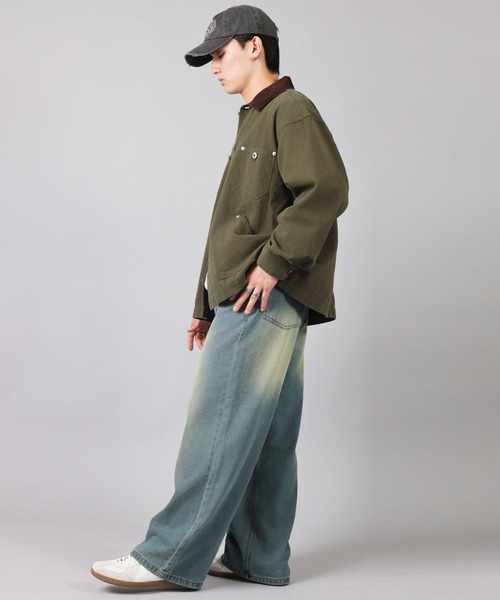 SPINNS（スピンズ）の「古着MIX＆ストリート/ダック生地で丈夫なカバーオールジャケット（カバーオール・メンズ・チャコール/ネイビー/アイボリー/カーキ・ONESIZE）」の15枚目の写真