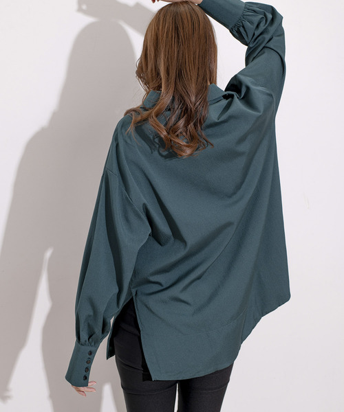 Jayro(ジャイロ)の「スキッパーVネックシャツブラウス(シャツ/ブラウス・レディース・ブルー/ブラック/ホワイト系その他/グリーン・FREE)」の9枚目の写真