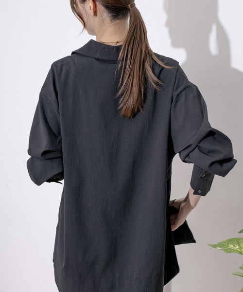 Jayro(ジャイロ)の「スキッパーVネックシャツブラウス(シャツ/ブラウス・レディース・ブルー/ブラック/ホワイト系その他/グリーン・FREE)」の12枚目の写真