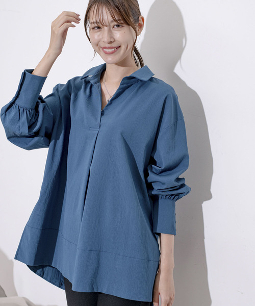 Jayro(ジャイロ)の「スキッパーVネックシャツブラウス(シャツ/ブラウス・レディース・ブルー/ブラック/ホワイト系その他/グリーン・FREE)」の14枚目の写真