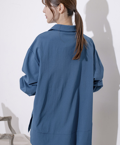 Jayro(ジャイロ)の「スキッパーVネックシャツブラウス(シャツ/ブラウス・レディース・ブルー/ブラック/ホワイト系その他/グリーン・FREE)」の16枚目の写真