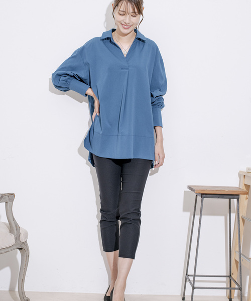 Jayro(ジャイロ)の「スキッパーVネックシャツブラウス(シャツ/ブラウス・レディース・ブルー/ブラック/ホワイト系その他/グリーン・FREE)」の18枚目の写真