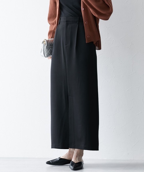 nissen（ニッセン）の「【販売終了】ナローシルエットロングスカート（スカート・レディース・ブラック/キャメル・LL/S/M/L）」の3枚目の写真