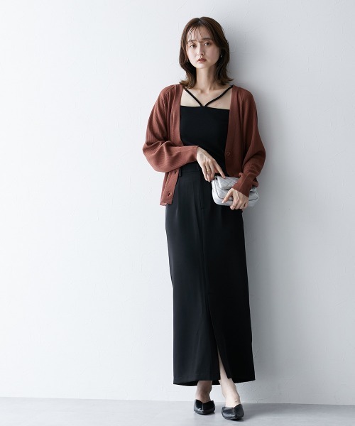 nissen（ニッセン）の「【販売終了】ナローシルエットロングスカート（スカート・レディース・ブラック/キャメル・LL/S/M/L）」の5枚目の写真